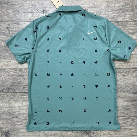 Nike Golf Polo Shirt Sz Large Mens Dri Fit Tour Novelty Icon Print Short Sleeve - Picture 7 of 11